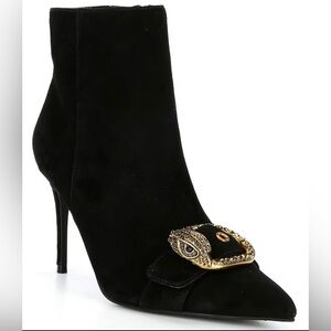 Kurt Geiger London, Suede Buckle Stiletto Ankle Booties